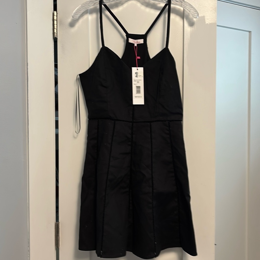 Parker short black cotton dress